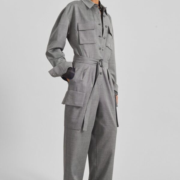 The Frankie Shop Linda Jumpsuit – Grey Melange, view 4