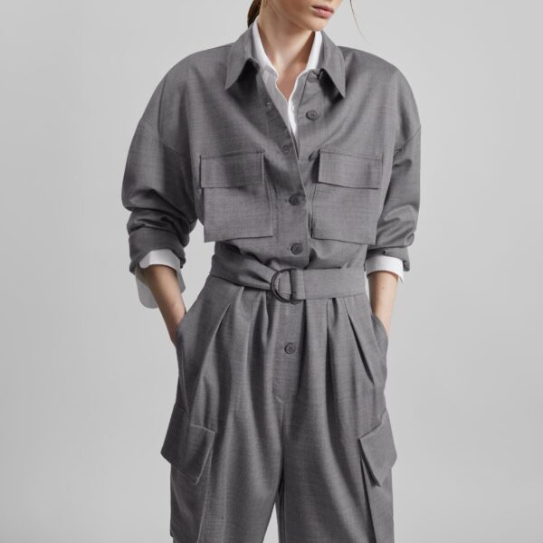 The Frankie Shop Linda Jumpsuit – Grey Melange, view 6