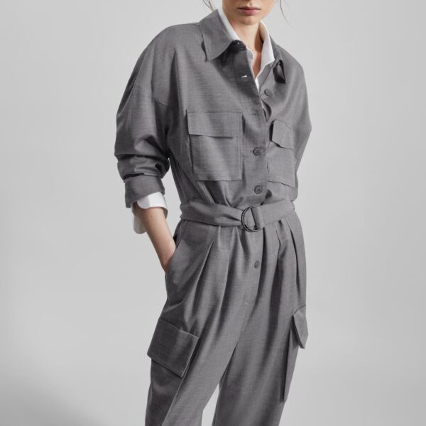 The Frankie Shop Linda Jumpsuit – Grey Melange, view 7
