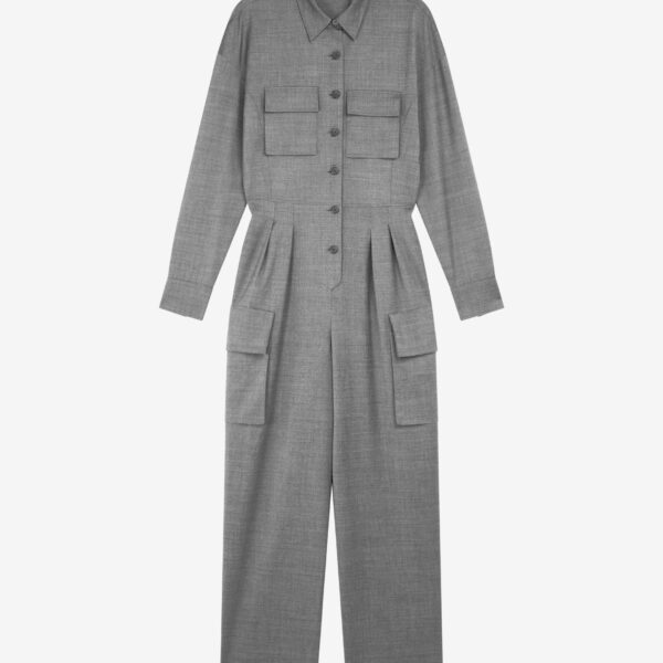 The Frankie Shop Linda Jumpsuit – Grey Melange, view 9