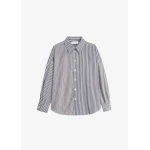 The Frankie Shop Quillan Button-Down Shirt - White/Black Stripe - Oversized Minimalist Tops in Black - Shop at Luxury Shoes 