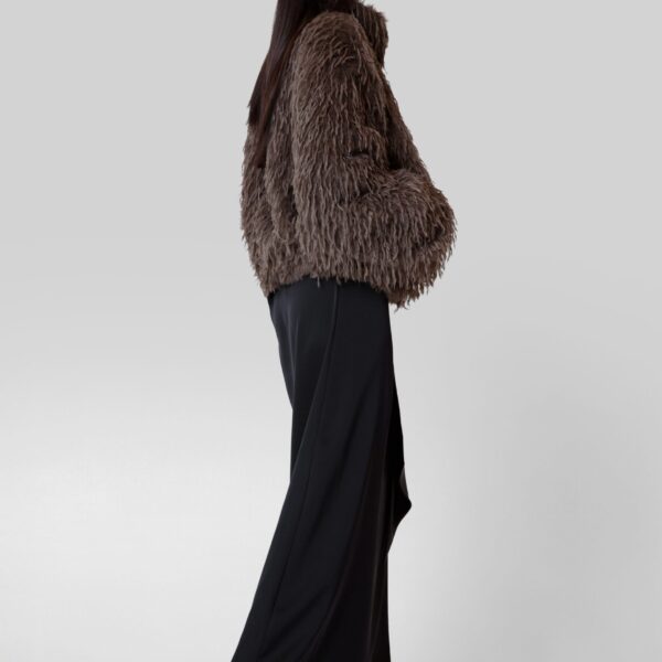 The Frankie Shop Rivee Faux Fur Pullover – Brown Top, view 3