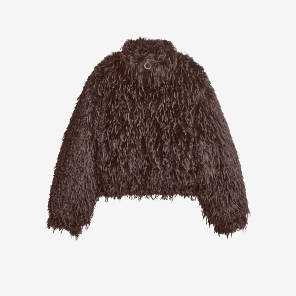 The Frankie Shop Rivee Faux Fur Pullover – Brown Top, view 6