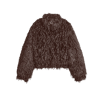 The Frankie Shop Rivee Faux Fur Pullover - Brown - Oversized Minimalist Tops in Brown - Shop at Luxury Shoes 