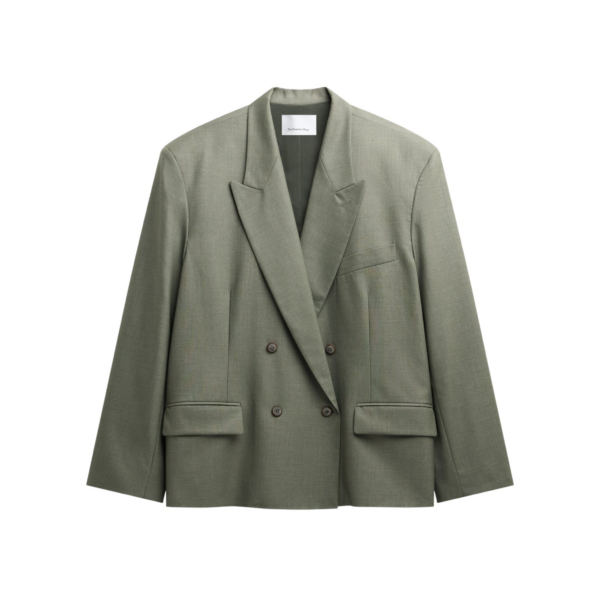 The Frankie Shop Valter Oversized Blazer – Pale Olive