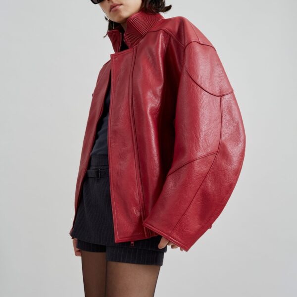 The Frankie Shop Zion Bomber Jacket – Red, view 2