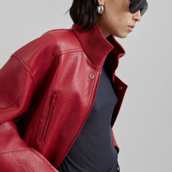 The Frankie Shop Zion Bomber Jacket – Red, view 7
