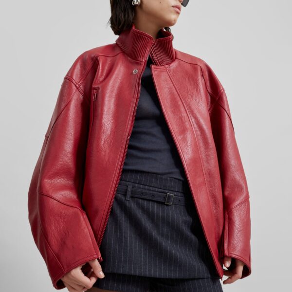 The Frankie Shop Zion Bomber Jacket – Red, view 8