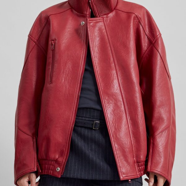 The Frankie Shop Zion Bomber Jacket – Red, view 9