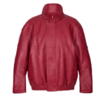 The Frankie Shop Zion Bomber Jacket - Red - Oversized Minimalist Jackets in Red - Shop at Luxury Shoes 