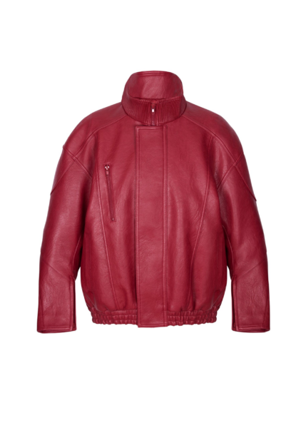 The Frankie Shop Zion Bomber Jacket - Red - Oversized Minimalist Jackets in Red - Shop at Luxury Shoes 