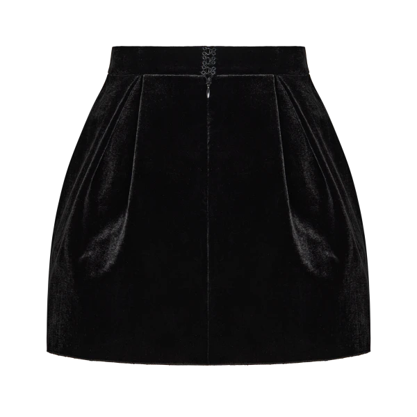 Ulyana Sergeenko A-line skort in soft velvet - Ulyana Sergeenko Corset Dress - Russian Couture - Shop at Luxury Shoes 