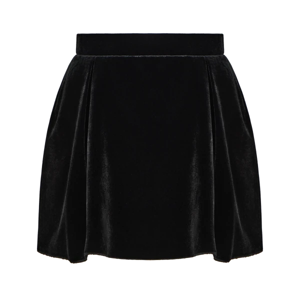 Ulyana Sergeenko A-line skort in soft velvet - Ulyana Sergeenko Corset Dress - Russian Couture - Shop at Luxury Shoes 