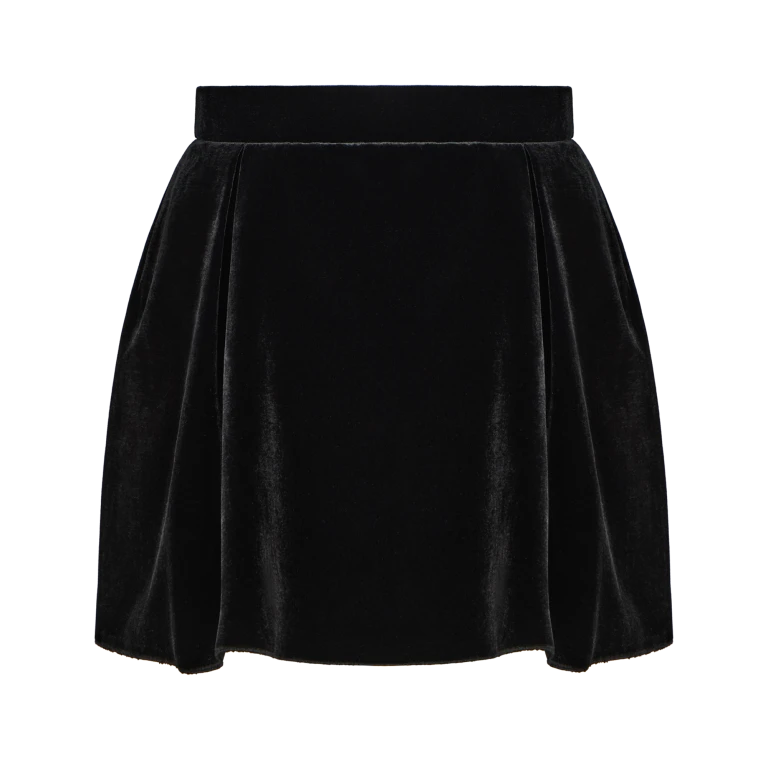 Ulyana Sergeenko A-line skort in soft velvet - Ulyana Sergeenko Corset Dress - Russian Couture - Shop at Luxury Shoes 