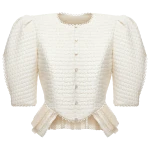 Ulyana Sergeenko Bouclé jacket with basque - Ulyana Sergeenko Corset Dress - Russian Couture - Shop at Luxury Shoes 