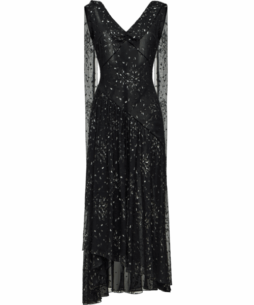 Ulyana Sergeenko Chiffon midi dress with sparkling lurex - Ulyana Sergeenko Corset Dress - Russian Couture - Shop at Luxury Shoes 