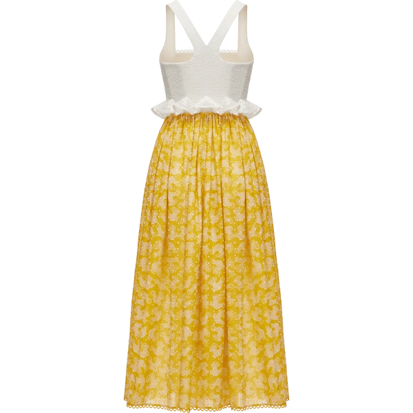 Ulyana Sergeenko Cotton and linen dress with a signature animal print - Ulyana Sergeenko Corset Dress - Russian Couture - Shop at Luxury Shoes 
