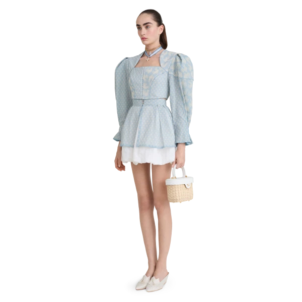 Ulyana Sergeenko Cotton blouse with a signature floral and animal prints - Ulyana Sergeenko Corset Dress - Russian Couture - Shop at Luxury Shoes 