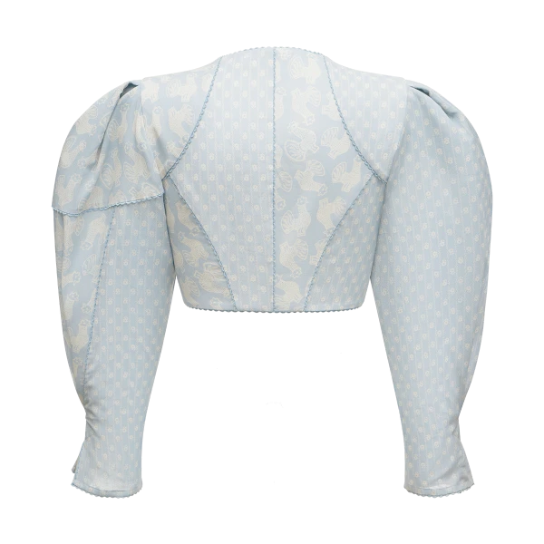 Ulyana Sergeenko Cotton blouse with a signature floral and animal prints - Ulyana Sergeenko Corset Dress - Russian Couture - Shop at Luxury Shoes 
