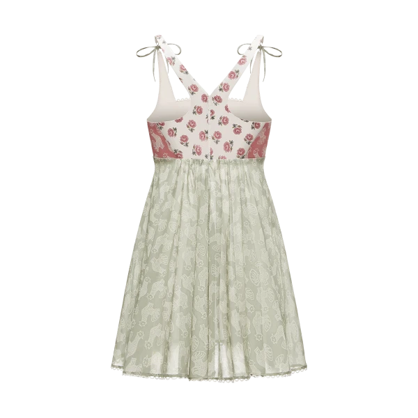 Ulyana Sergeenko Cotton dress in signature floral and animal prints - Ulyana Sergeenko Corset Dress - Russian Couture - Shop at Luxury Shoes 