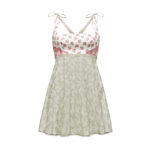 Ulyana Sergeenko Cotton dress in signature floral and animal prints - Ulyana Sergeenko Corset Dress - Russian Couture - Shop at Luxury Shoes 