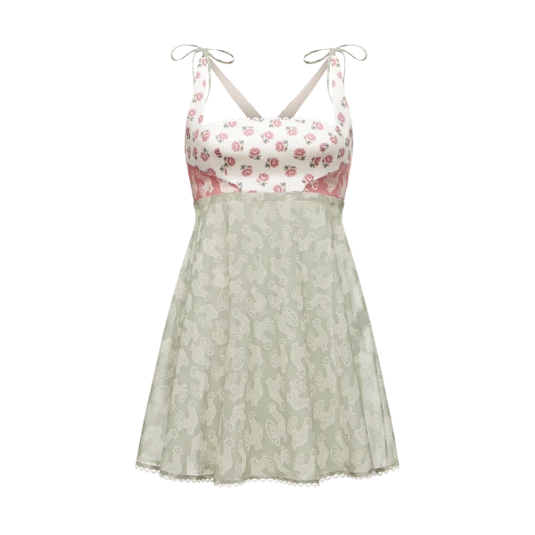 Ulyana Sergeenko Cotton dress in signature floral and animal prints - Ulyana Sergeenko Corset Dress - Russian Couture - Shop at Luxury Shoes 