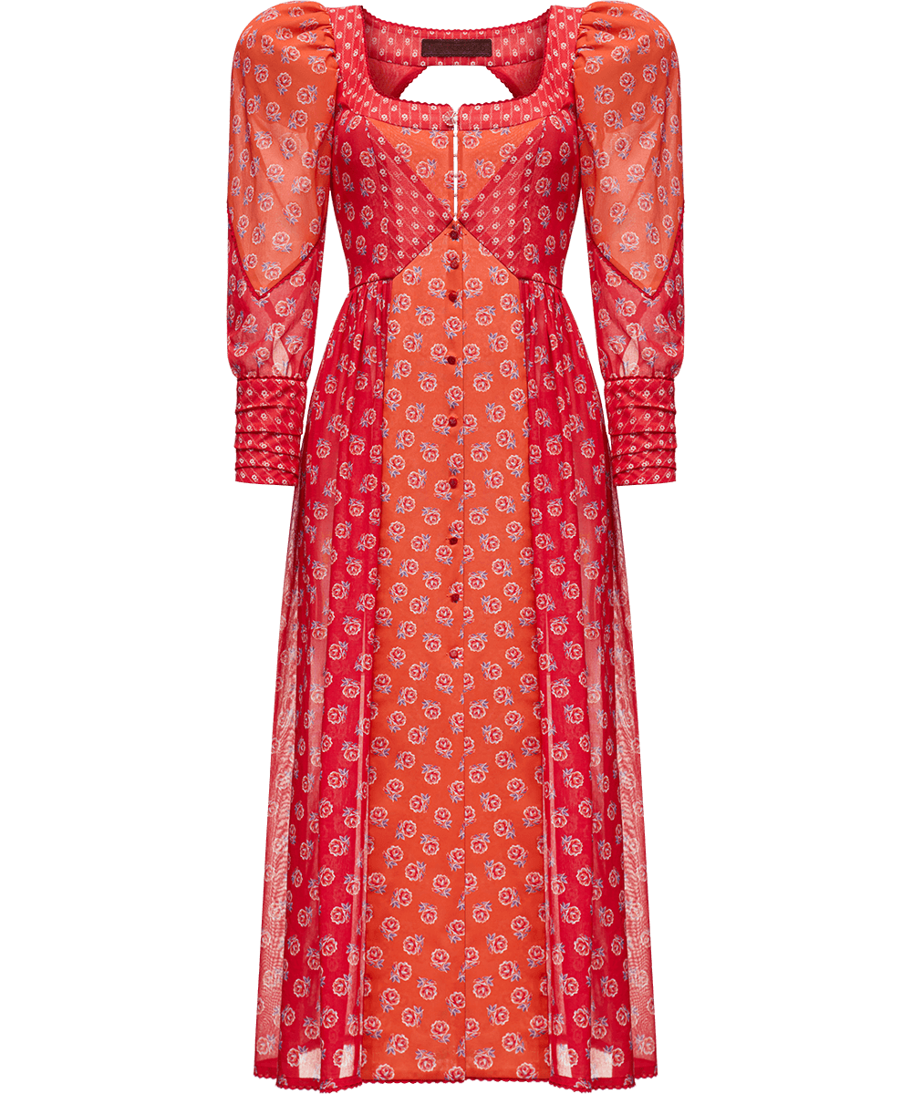 Ulyana Sergeenko Cotton dress in signature floral print