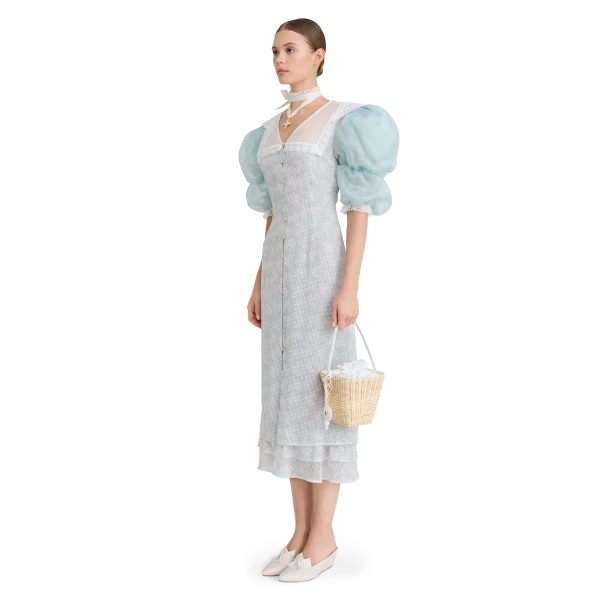 Ulyana Sergeenko Cotton dress with signature floral and animal prints - Ulyana Sergeenko Corset Dress - Russian Couture - Shop at Luxury Shoes 