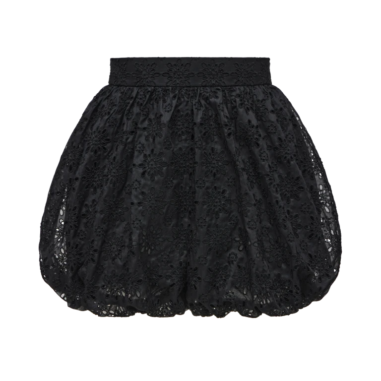 Ulyana Sergeenko Cotton shorts with floral embroidery - Ulyana Sergeenko Corset Dress - Russian Couture - Shop at Luxury Shoes 
