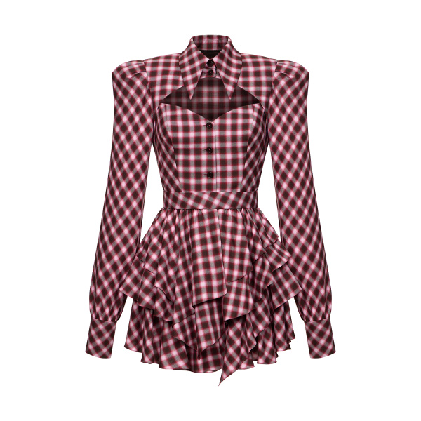 Ulyana Sergeenko Flannel dress - Ulyana Sergeenko Corset Dress - Russian Couture - Shop at Luxury Shoes 