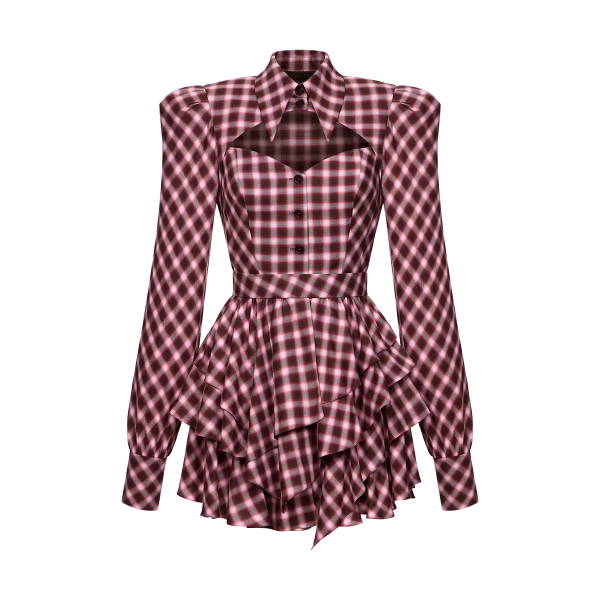 Ulyana Sergeenko Flannel dress - Ulyana Sergeenko Corset Dress - Russian Couture - Shop at Luxury Shoes 