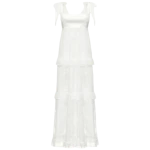 Ulyana Sergeenko Full-length dress with signature floral lace and silk base - Ulyana Sergeenko Corset Dress - Russian Couture - Shop at Luxury Shoes 