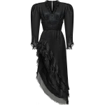 Ulyana Sergeenko Georgette midi dress with flounces - Ulyana Sergeenko Corset Dress - Russian Couture - Shop at Luxury Shoes 