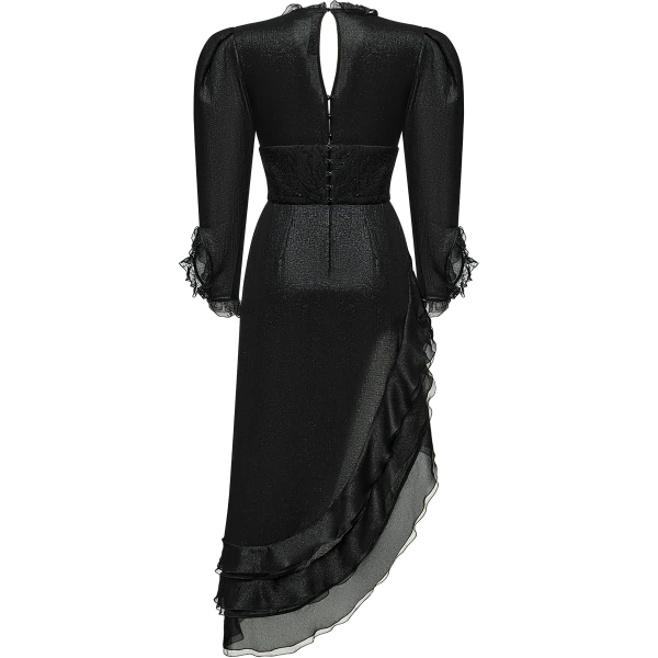 Ulyana Sergeenko Georgette midi dress with flounces - Ulyana Sergeenko Corset Dress - Russian Couture - Shop at Luxury Shoes 
