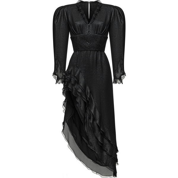 Ulyana Sergeenko Georgette midi dress with flounces - Ulyana Sergeenko Corset Dress - Russian Couture - Shop at Luxury Shoes 