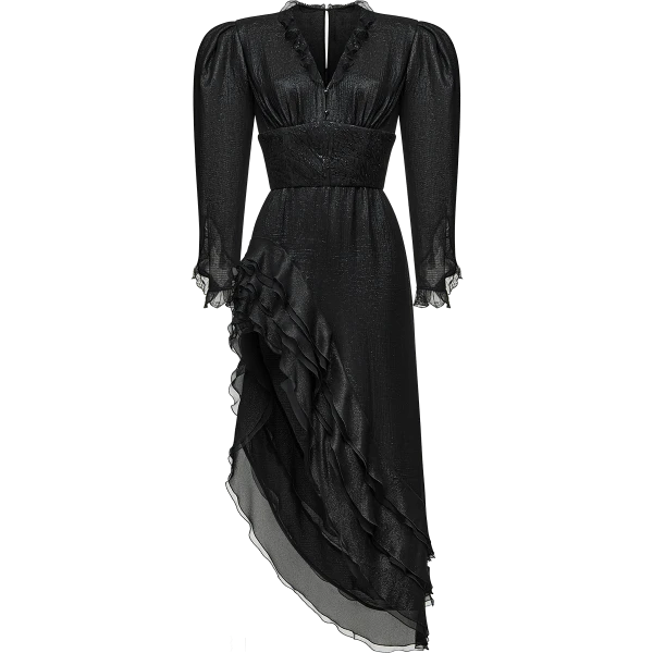 Ulyana Sergeenko Georgette midi dress with flounces - Ulyana Sergeenko Corset Dress - Russian Couture - Shop at Luxury Shoes 