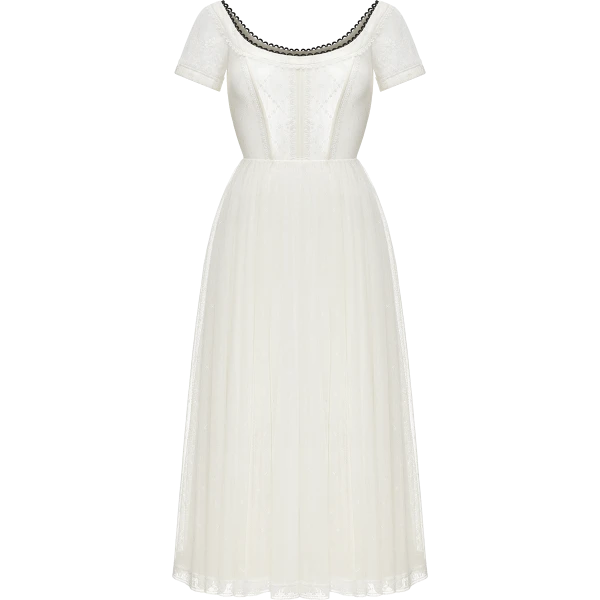 Ulyana Sergeenko Lace dress with an apron - Ulyana Sergeenko Corset Dress - Russian Couture - Shop at Luxury Shoes 