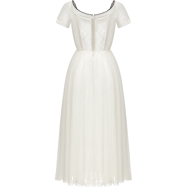 Ulyana Sergeenko Lace dress with an apron - Ulyana Sergeenko Corset Dress - Russian Couture - Shop at Luxury Shoes 