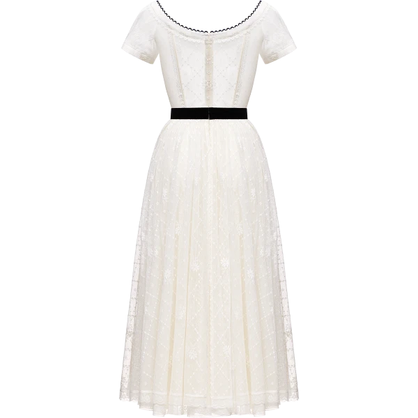 Ulyana Sergeenko Lace dress with an apron - Ulyana Sergeenko Corset Dress - Russian Couture - Shop at Luxury Shoes 