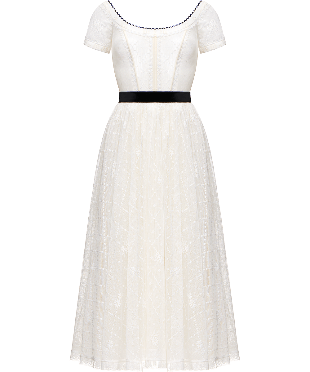 Ulyana Sergeenko Lace dress with an apron