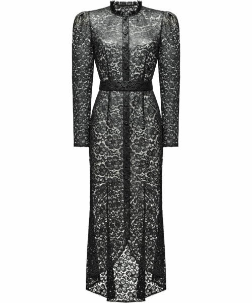 Ulyana Sergeenko Lace midi dress with floral patterns - Ulyana Sergeenko Corset Dress - Russian Couture - Shop at Luxury Shoes 