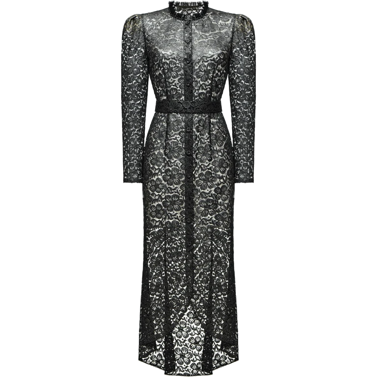 Ulyana Sergeenko Lace midi dress with floral patterns - Ulyana Sergeenko Corset Dress - Russian Couture - Shop at Luxury Shoes 