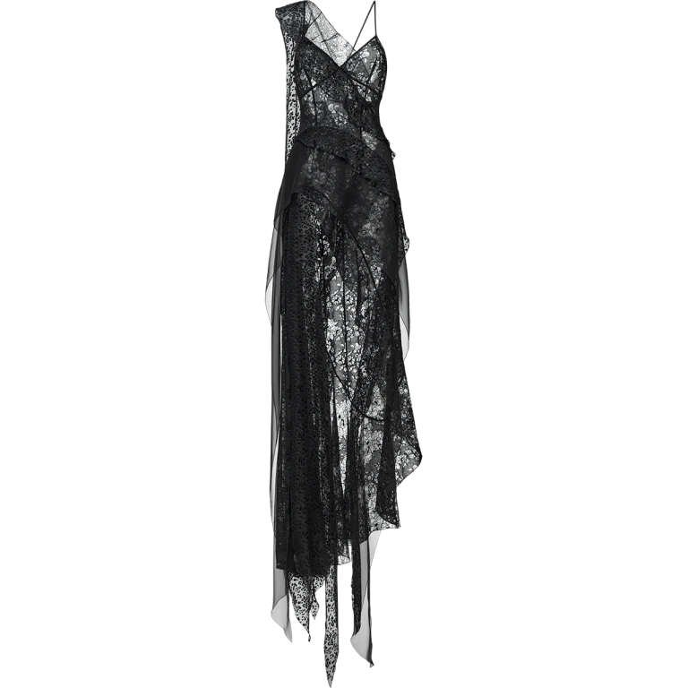 Ulyana Sergeenko Layered chiffon maxi dress with lurex - Ulyana Sergeenko Corset Dress - Russian Couture - Shop at Luxury Shoes 