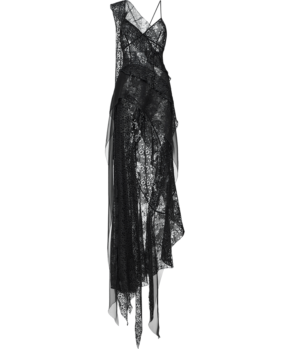 Ulyana Sergeenko Layered chiffon maxi dress with lurex