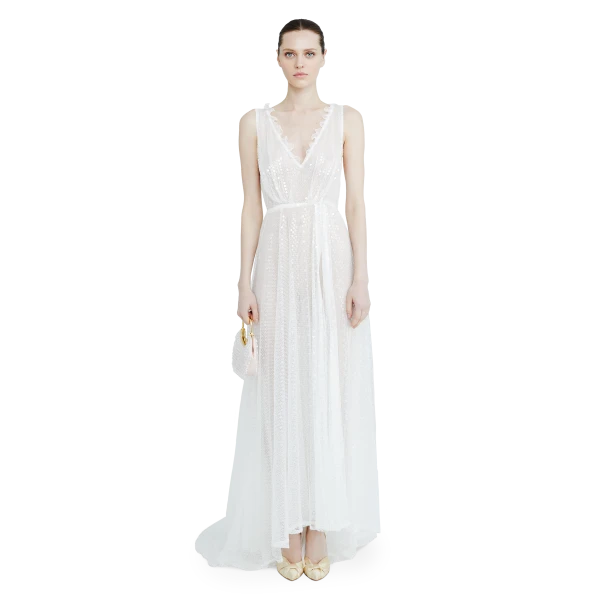 Ulyana Sergeenko Maxi dress embroidered with sequins - Ulyana Sergeenko Corset Dress - Russian Couture - Shop at Luxury Shoes 