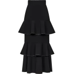Ulyana Sergeenko Midi skirt with ruffles made of wool - Ulyana Sergeenko Corset Dress - Russian Couture - Shop at Luxury Shoes 