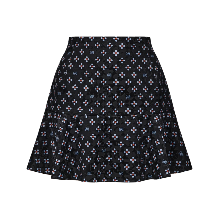 Ulyana Sergeenko Mini skirt made of silk with a signature print - Ulyana Sergeenko Corset Dress - Russian Couture - Shop at Luxury Shoes 
