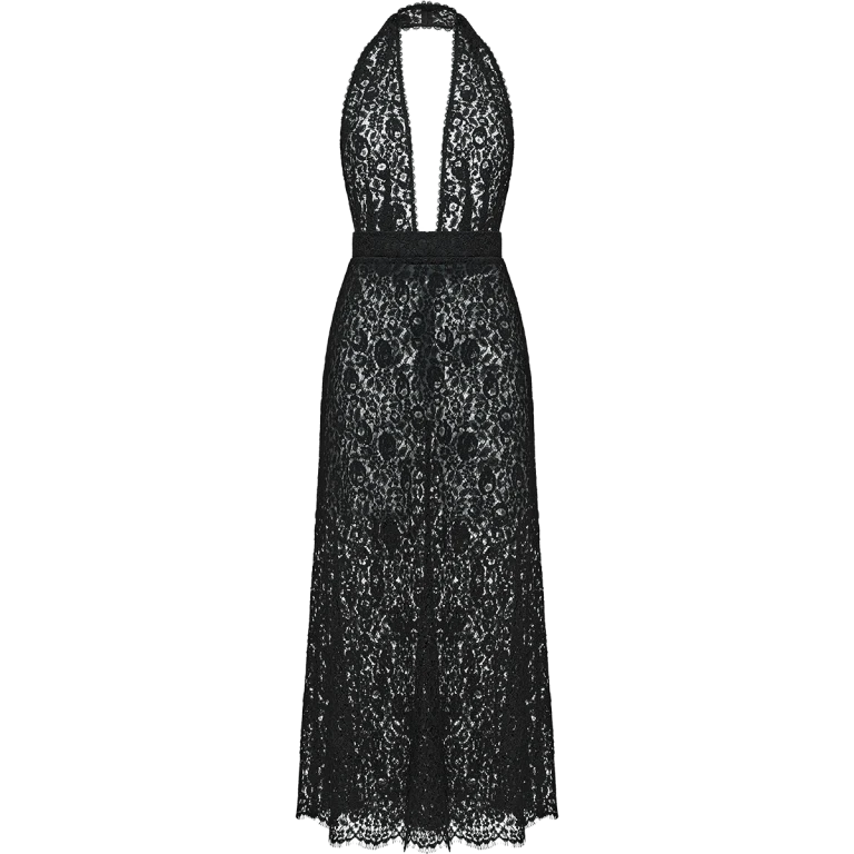 Ulyana Sergeenko Open-back lace midi dress - Ulyana Sergeenko Corset Dress - Russian Couture - Shop at Luxury Shoes 