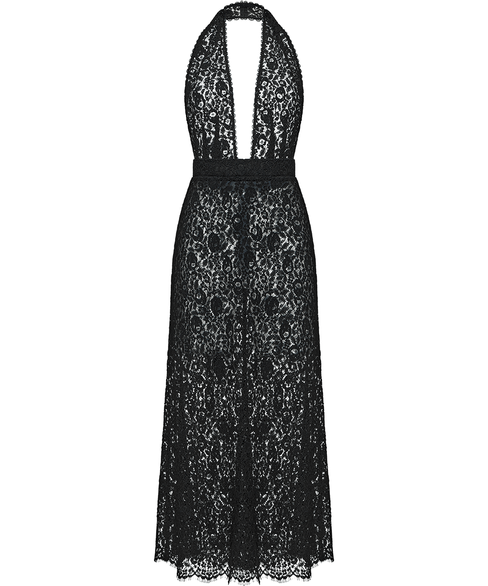 Ulyana Sergeenko Open-back lace midi dress