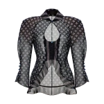Ulyana Sergeenko Silk blouse with a signature print - Ulyana Sergeenko Corset Dress - Russian Couture - Shop at Luxury Shoes 